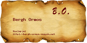 Bergh Ormos névjegykártya